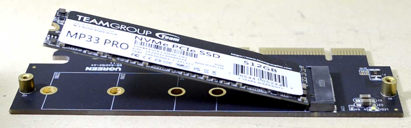 Cara pasang NVMe di adaptor ke PCIe slot