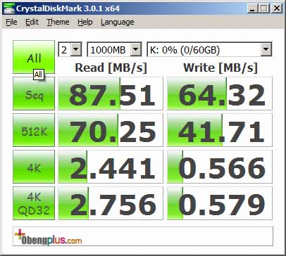 Capture benchmark CyrstalDiskMark transcend Ultimate 633x SDXC UHS-I U3