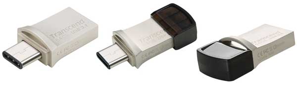 Trancend JetFlash 890S dengan 2 konektor USB Type C dan USB Type A