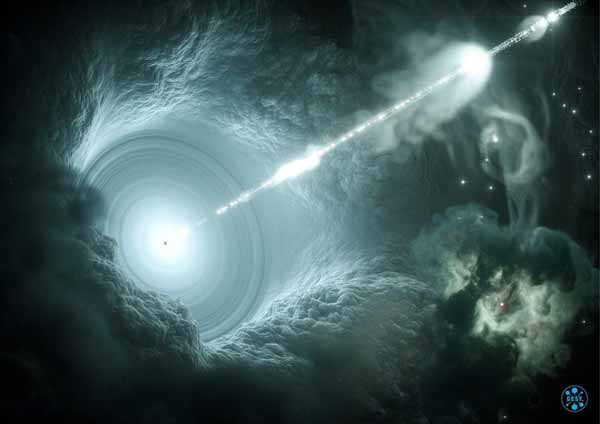 partikel energi tinggi dari lubang hitam