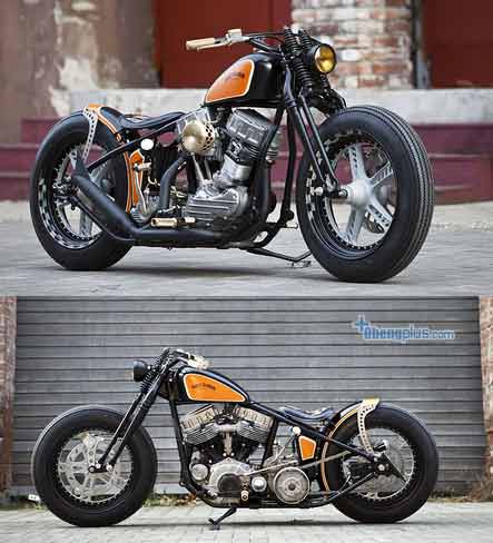 modifikasi Harley Davidson Panhead motor kuno tampil modern