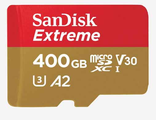 Sandisk Extreme 400GB U3 A2 microSD untuk camera 4K dan 
smartphone