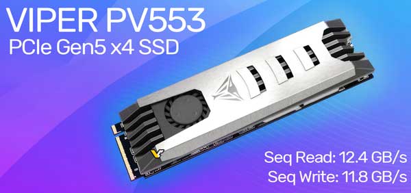 SSD Patriot Viper PV553 PCIe 5 dari Crucial dengan fan mini