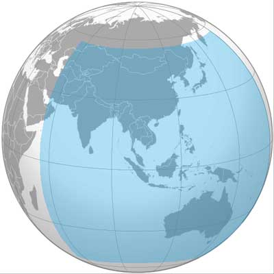 Lokasi satelit Beidou di Asia Pacific