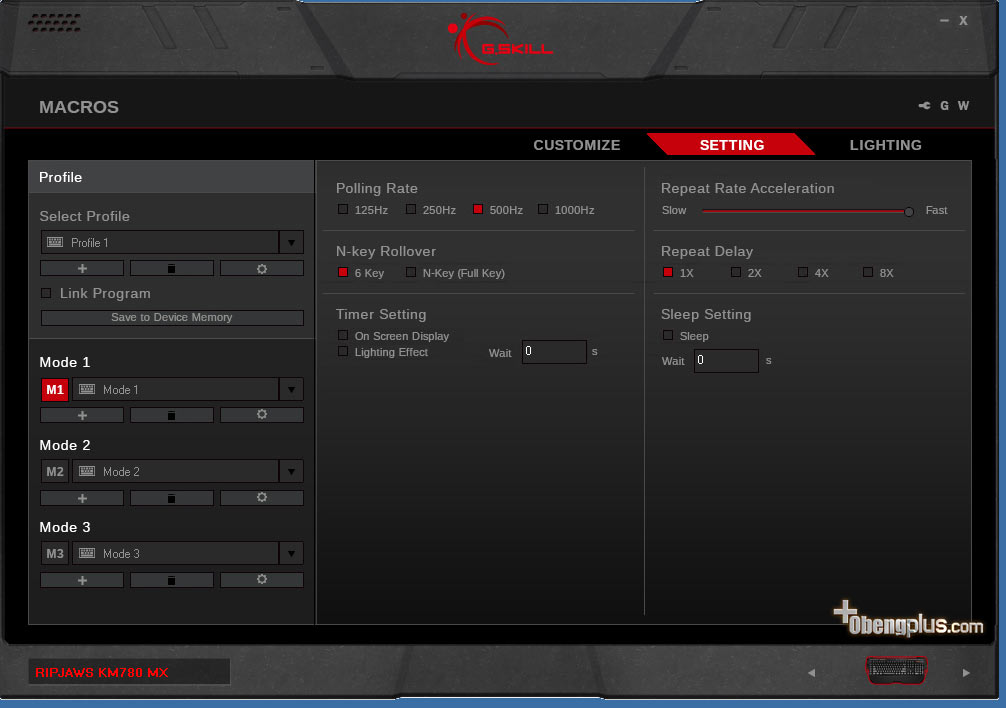 Gskill Ripjaws KM780 Keyboard Setting