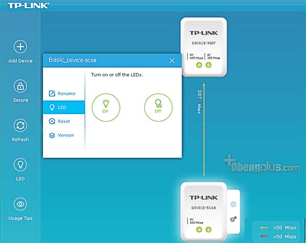 Setting untuk unit dan nama Powerline