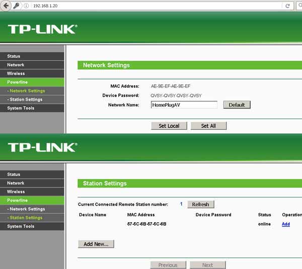 Setting WPA-4220 untuk Powerline