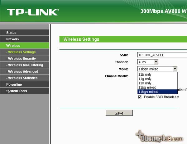 Memilih tipe wireless network TP-Link TL-WPA4220KIT