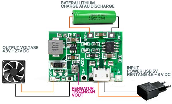 Diagram tegangan voltase baterai ke 6V 9V 12V HW357 J5019 AC01
