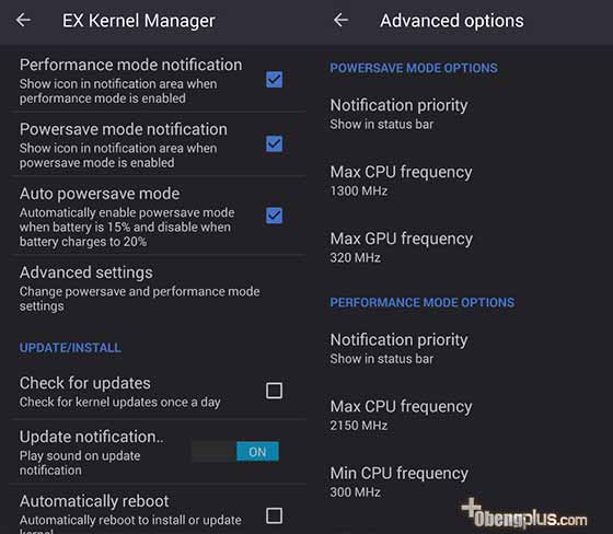 Mengatur kecepatan procesor dan power saving EX kernel Manager