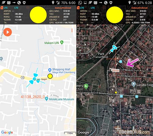 Mengukur sinyal 4G LTE atau GSM dan lokasi jarak tower dengan smartphone Android