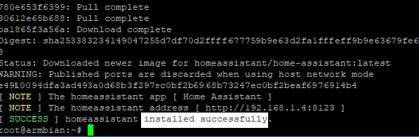 Selesai tahapan Install Home Assistant