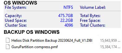 backup OS Windows ke File Image with compress