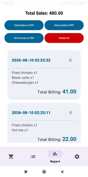POS Android Report Sales