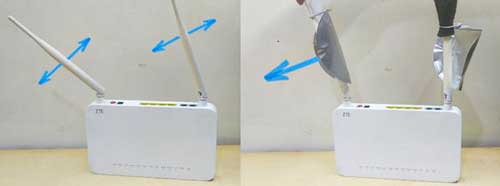 Pengaruh arah antena WIFI dan sinyal