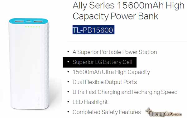 Baterai asli LG original ada di TP-Link Powerbank