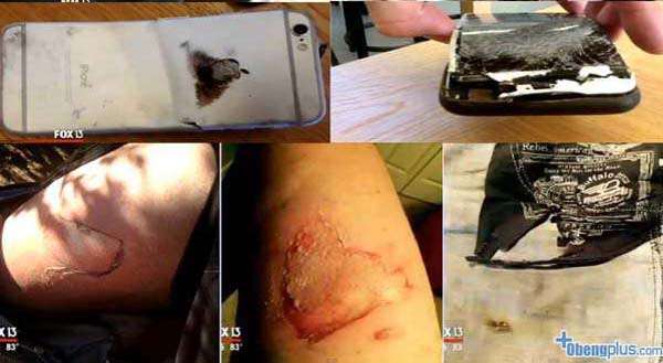 iPhone 6 baterai terbakar ketika smartphone tertekan