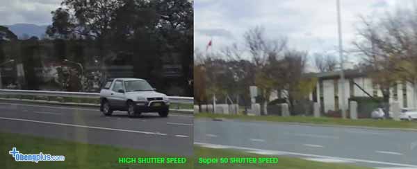 Efek video bila terlalu tinggi setting di Shutter Speed