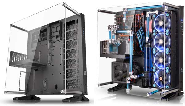 Case Thermaltake Core P5 ATX model transparan pasang di tembok