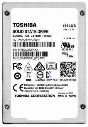 SSD Toshiba ZD6000 7,6TB via PCIe