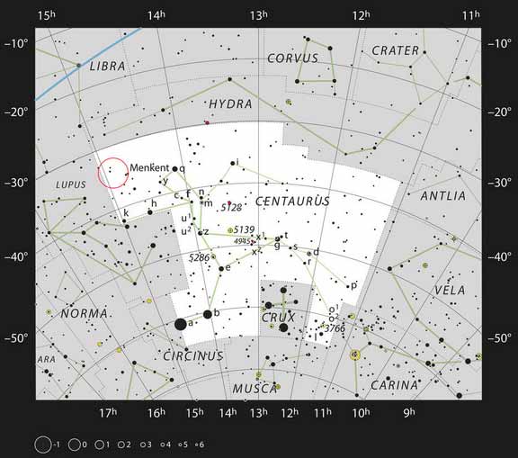 Tata surya HD131399 berada di rasi Centaurus