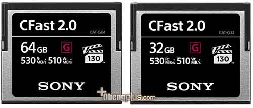 Memory Card CFast 2.0 Sony seri G 510MB / s untuk videografi dan camera kecepatan tinggi