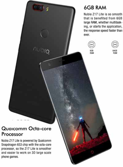 ZTE Nubia Z17 Lite Snapdragon 653 paket hemat