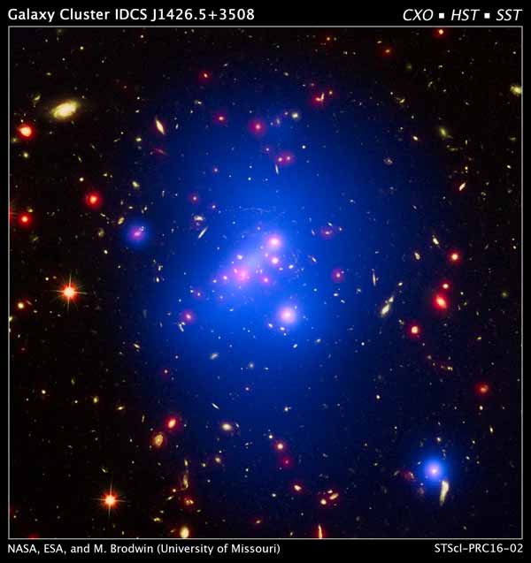 Galaksi IDCS 1426 kelompok galaksi sangat muda sudah terbentuk 10 miliar tahun lalu