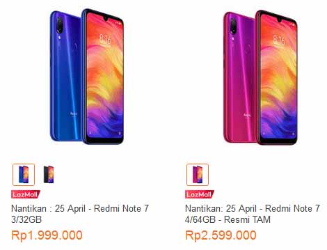 Jual Redmi note 7 harga resmi April 2019