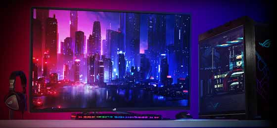 Monitor Asus ROG Strix XG438Q HDR layar 34 inci lebih besar dari TV