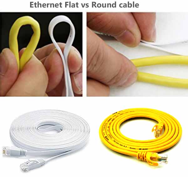 Different Ethernet Flat vs Round Cable
