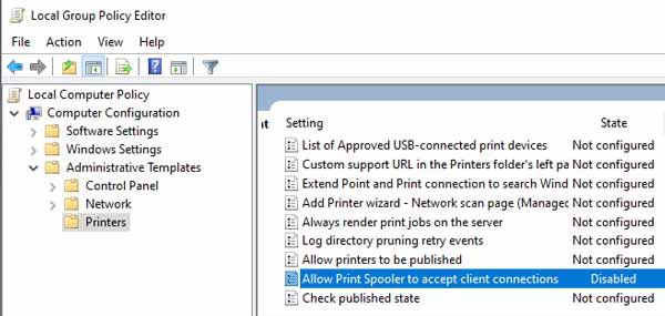 Windows bug Fix Print Spooler