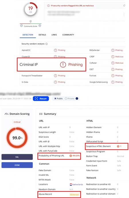 Virus Total scan Ip Criminal