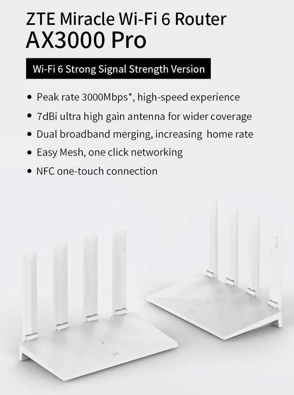 ZTE AX3000 Pro WIFI Router