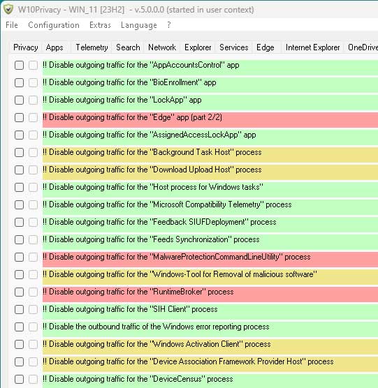 Block Edge privacy