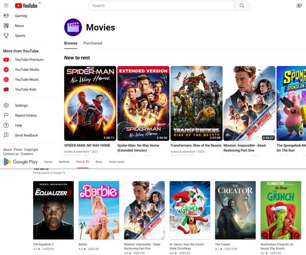 Google Play Film TV pindah