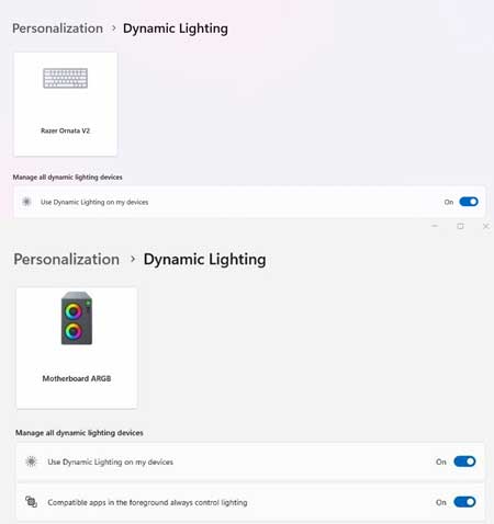 Microsoft Dynamic Lighting