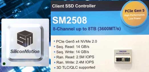 Silicon Motion SM2508 PCIe 5.0 November 2023