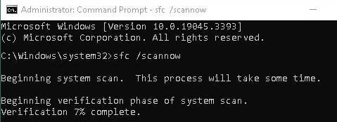 CPU High Windows Search repair sfc /scannow