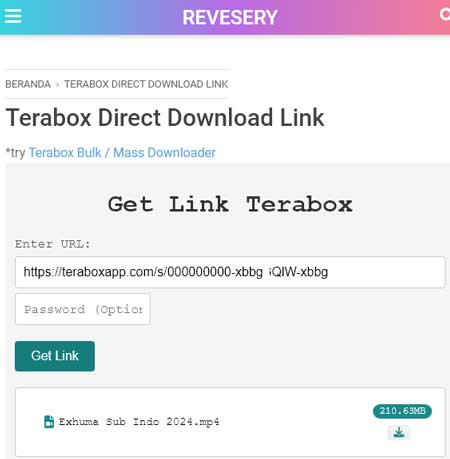 Terabox Direct Download Revesery