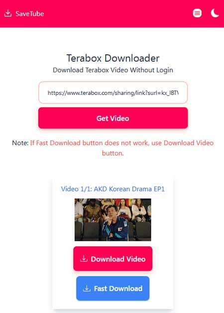 Download 
Terabox Downloader dari Savetube