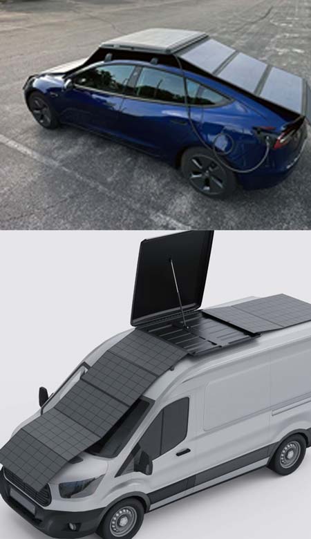 Solar cell atao Roof Top isi baterai mobil listrik GoSun