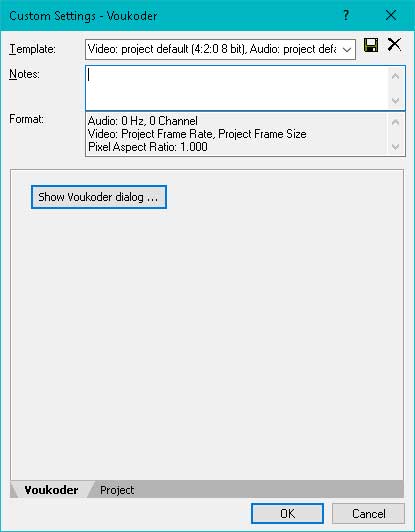 Voukoder setting video output