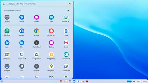 Start Menu Chrome OS FLex