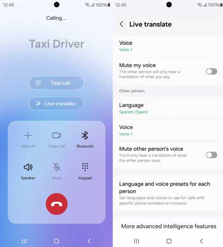 Samsung Galaxy live translate voice