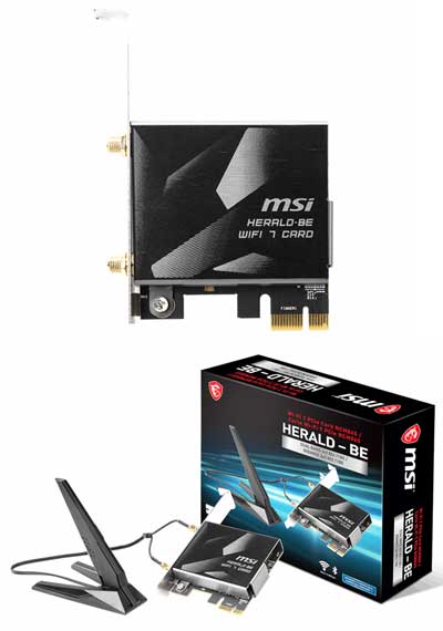 WIFI PCIe adaptor MSI Herald-BE WIFI7 PCIe x1