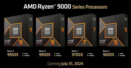 AMD Ryzen 9000 9950X 9900X 9700X 9600X