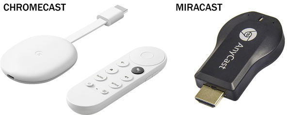 Perangkat Miracast dan Chromecast